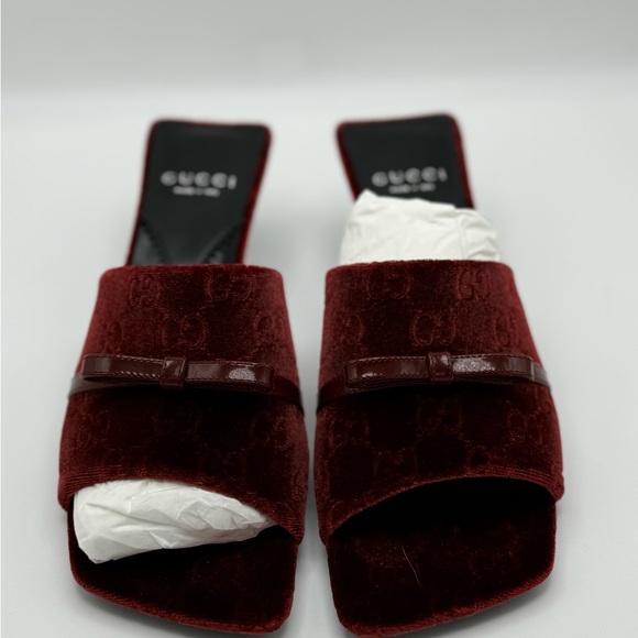 Gucci GG Jacquard Bow Slide Sandals 37 - Picture 10 of 10
